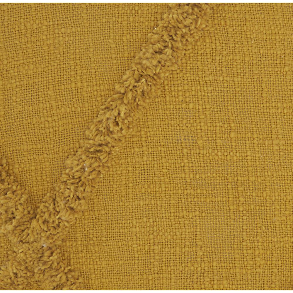 Boho Chic Mustard Textured Lines Throw Pillow - 386310. Picture 4