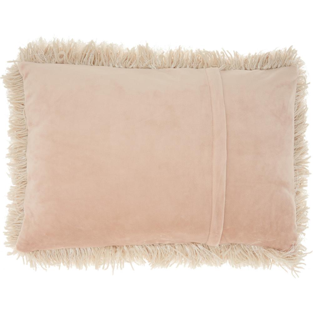 Beige Super Shaggy Throw Pillow - 386402. Picture 2