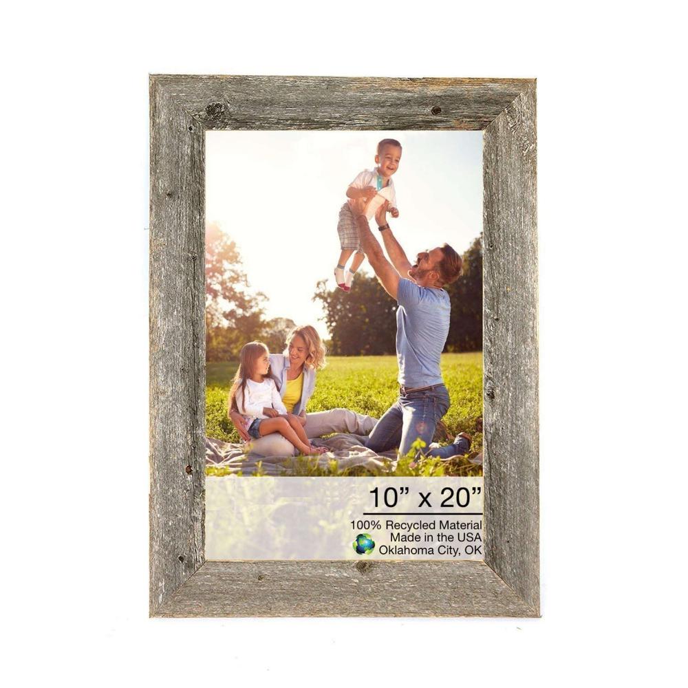 10” x 20” Rustic Farmhouse Dark Gray Wood Frame - 386496. Picture 1