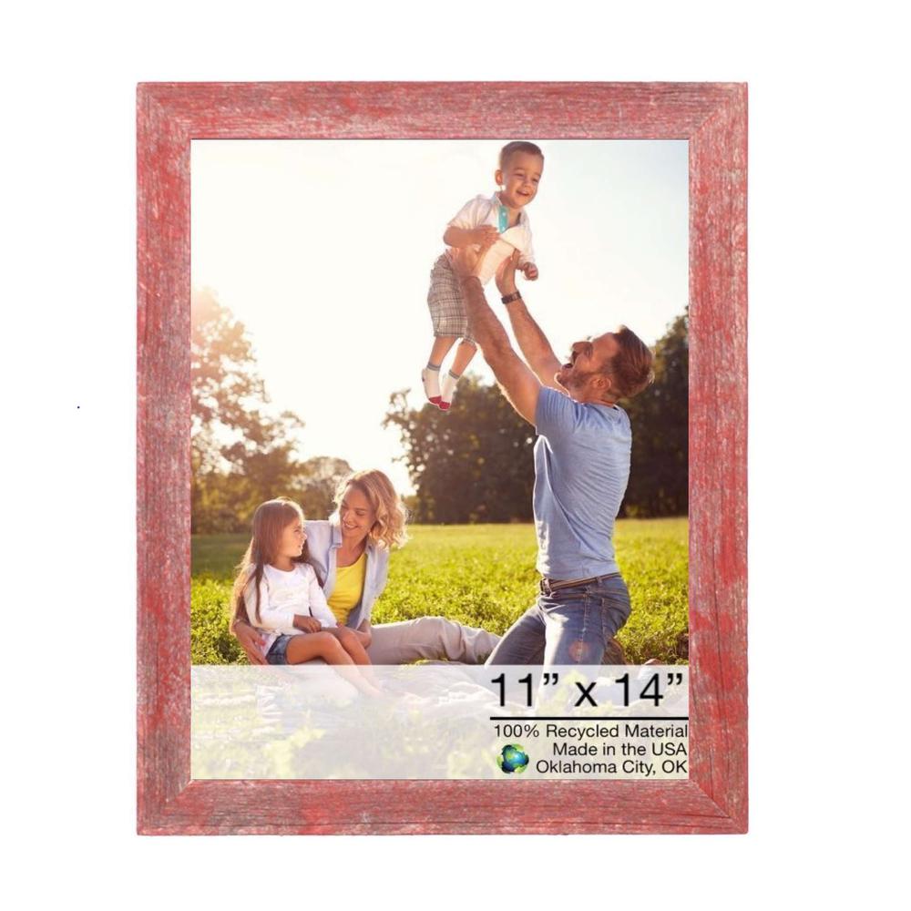 11” x 14” Rustic Farmhouse Red Wood Frame - 386497. Picture 1