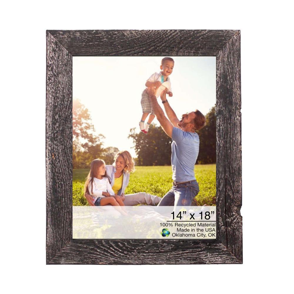 14" x 18" Rustic Farmhouse Rustic Black Wood Frame - 386515. Picture 1