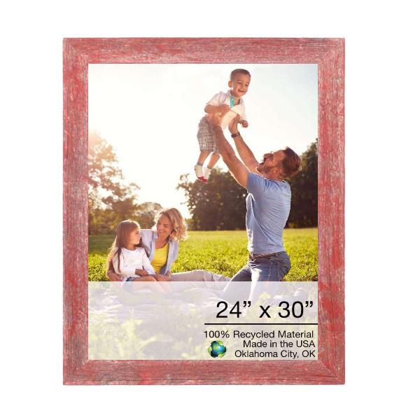 24" x 30" Rustic Farmhouse Red Wood Frame - 386550. Picture 1