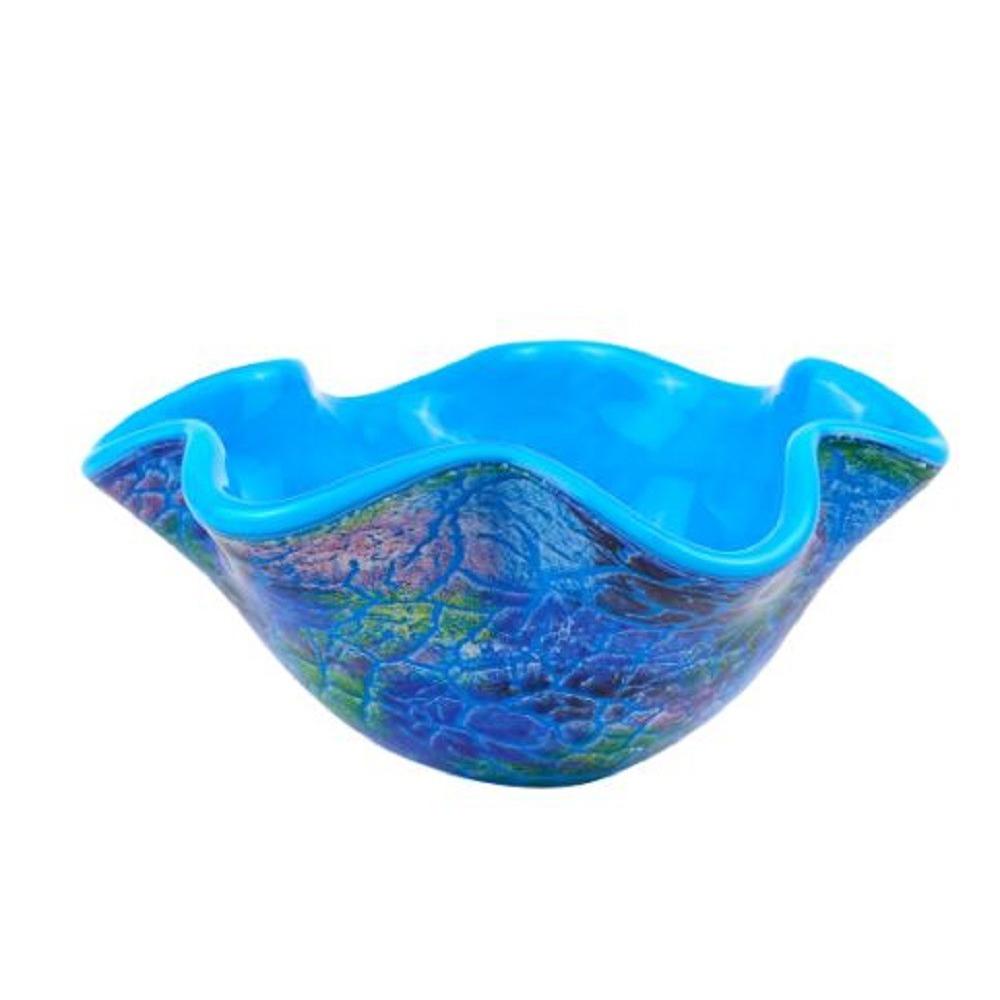 Abstract Multi Color Glass Centerpiece Bowl - 386757. Picture 1