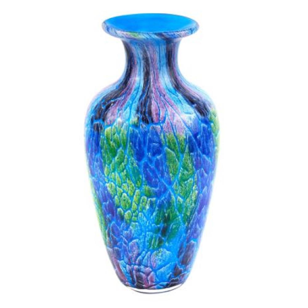 Contemporary Multi Color Mouth Blown Art Glass Vase - 386758. The main picture.