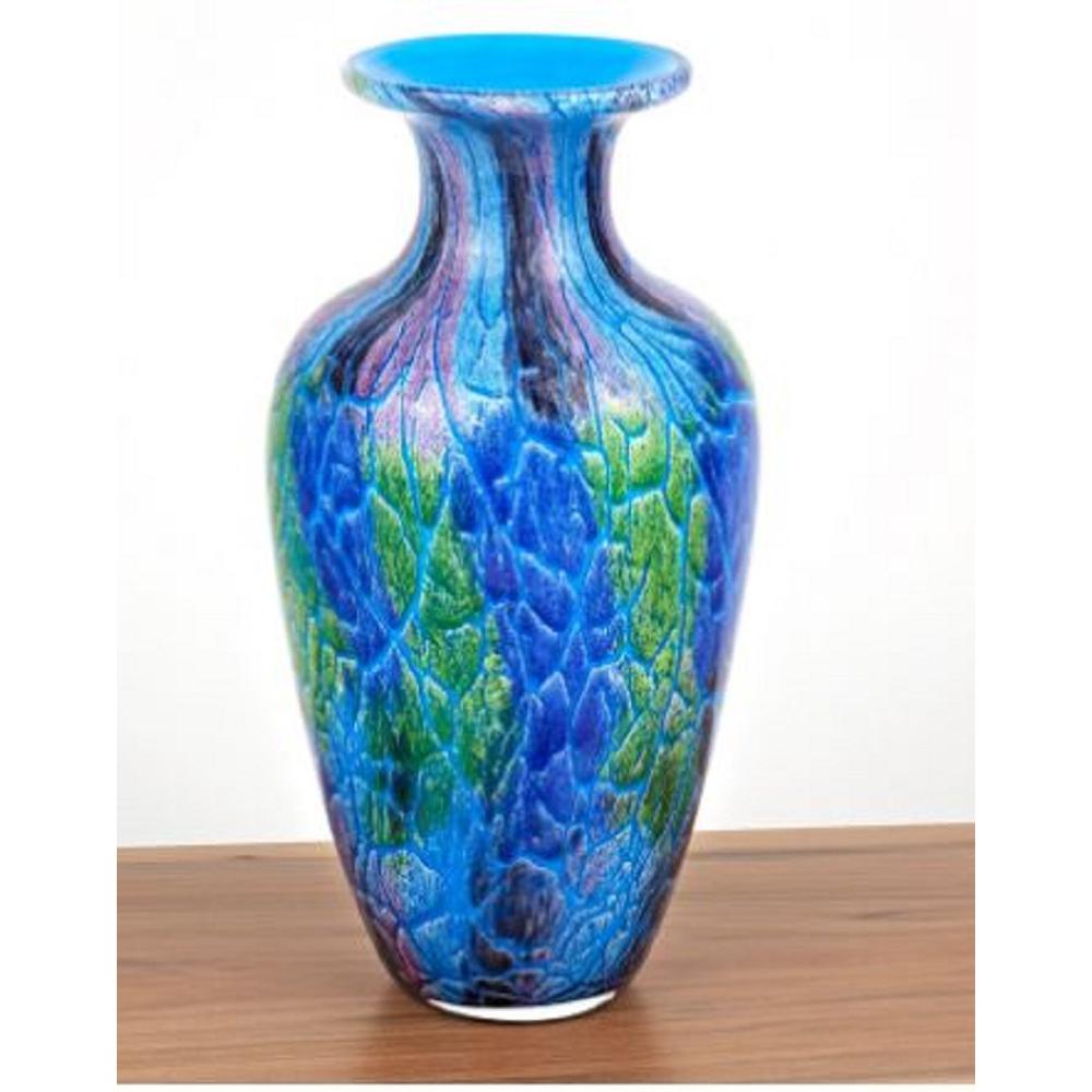 Contemporary Multi Color Mouth Blown Art Glass Vase - 386758. Picture 2