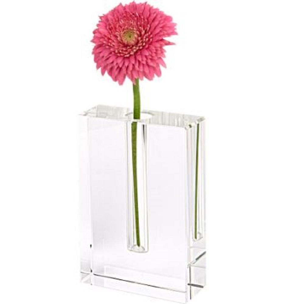 Modern Clear 8" Block Optical Crystal Vase - 386773. Picture 1
