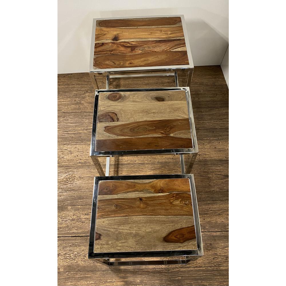 Set of 3 Modern Rustic Nesting Tables. Picture 1