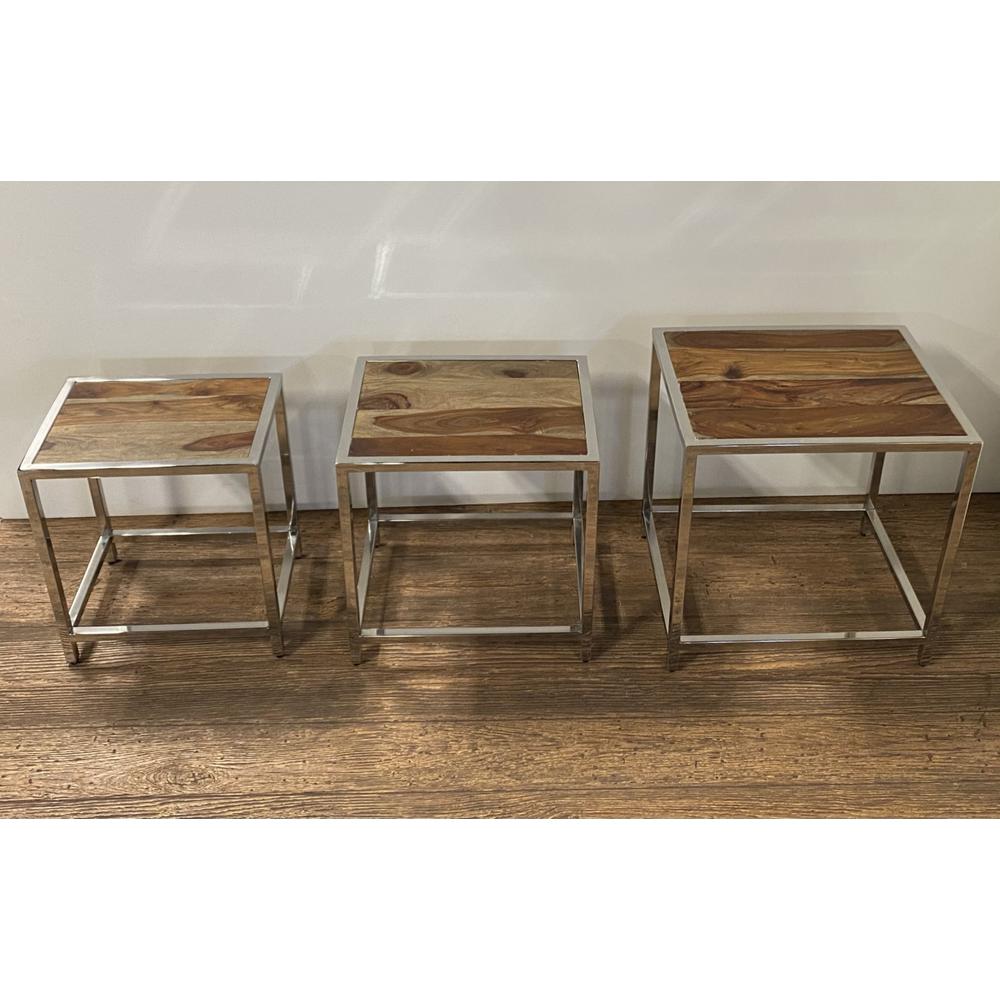 Set of 3 Modern Rustic Nesting Tables. Picture 2
