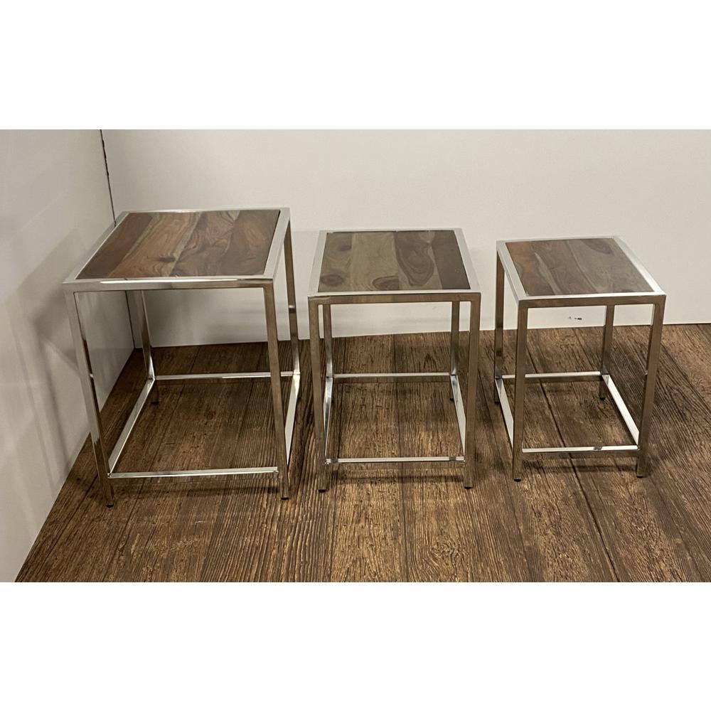 Set of 3 Modern Rustic Nesting Tables. Picture 3