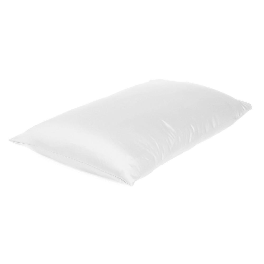 White Dreamy Set of 2 Silky Satin King Pillowcases - 387835. Picture 4