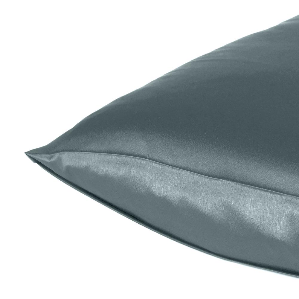 Gray Dreamy Set of 2 Silky Satin King Pillowcases - 387836. Picture 5