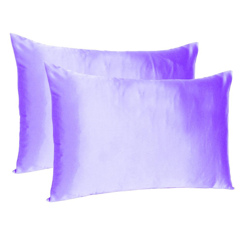 Purple Dreamy Set of 2 Silky Satin King Pillowcases - 387837. Picture 1