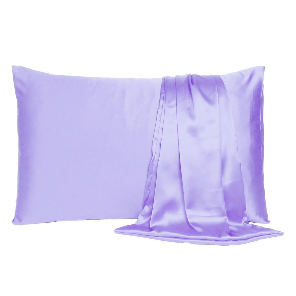 Purple Dreamy Set of 2 Silky Satin King Pillowcases - 387837. Picture 2