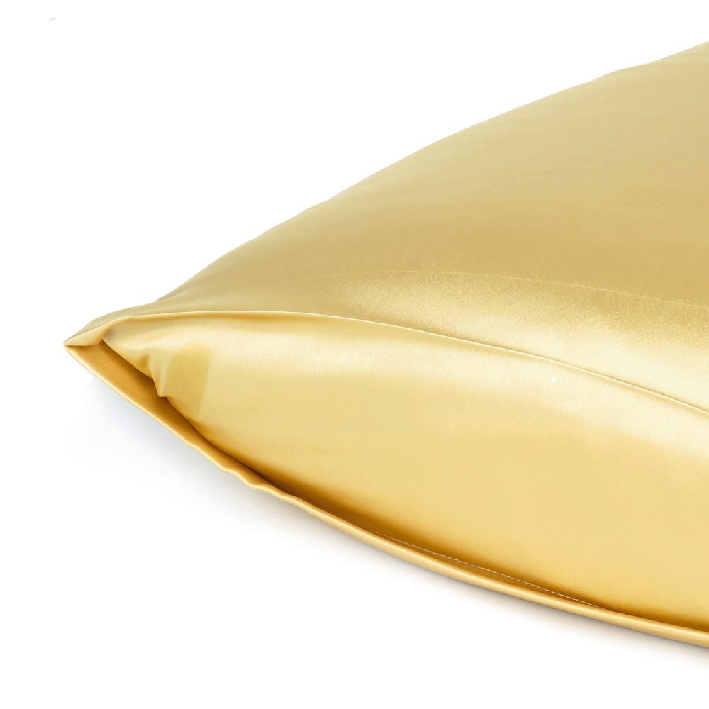Gold Dreamy Set of 2 Silky Satin King Pillowcases - 387840. Picture 5