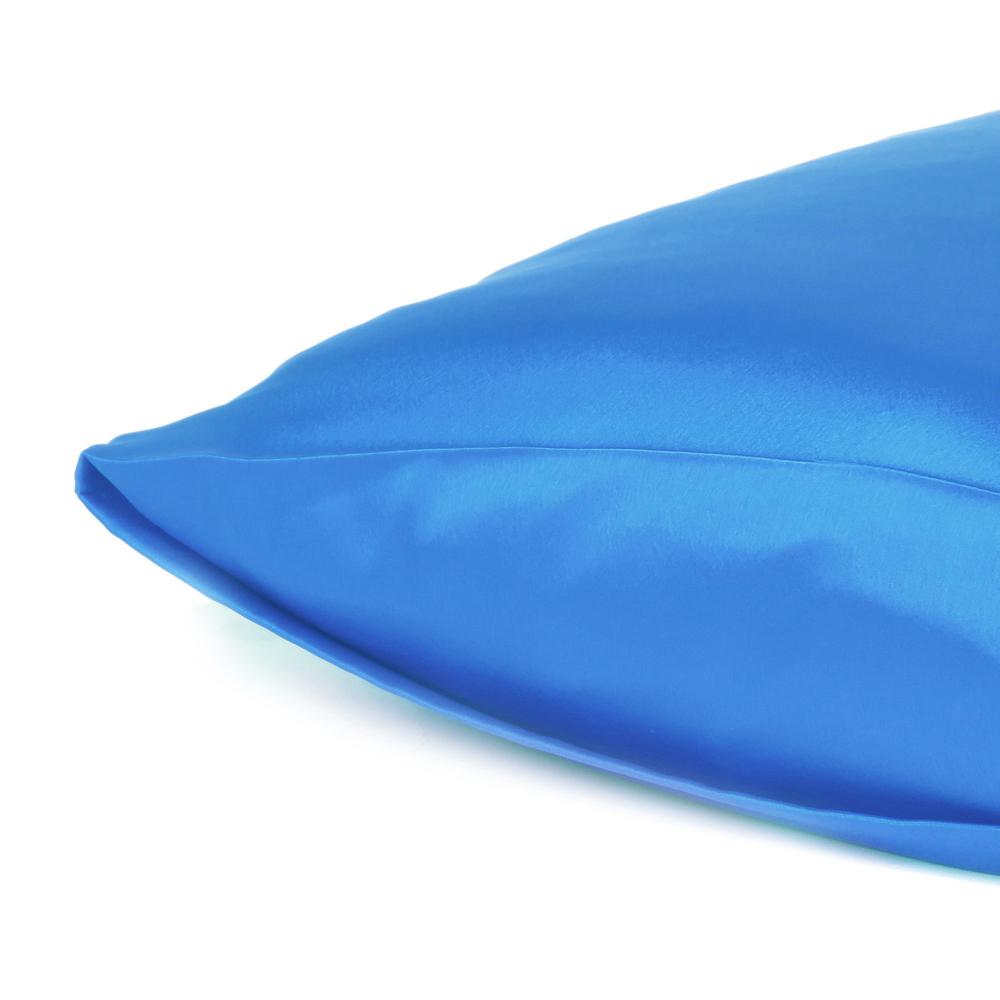 Bright Blue Dreamy Set of 2 Silky Satin King Pillowcases - 387844. Picture 5