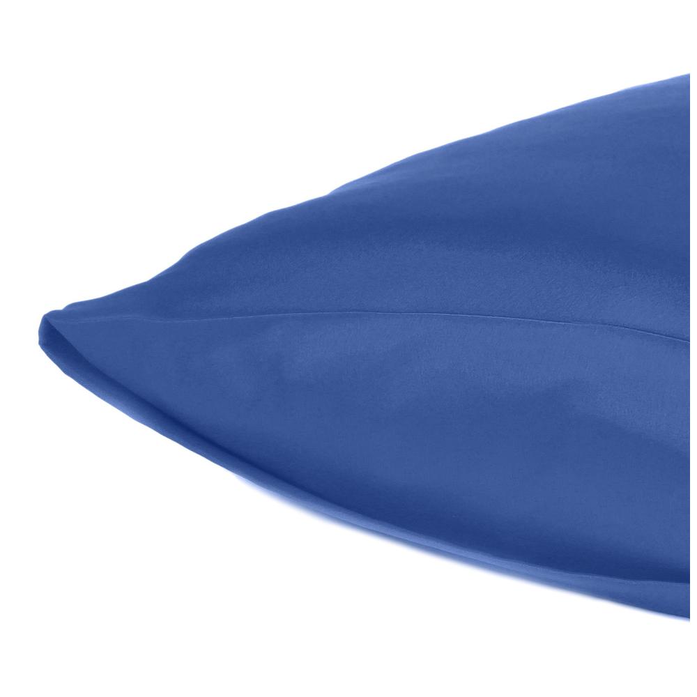 Navy Blue Dreamy Set of 2 Silky Satin King Pillowcases - 387845. Picture 5