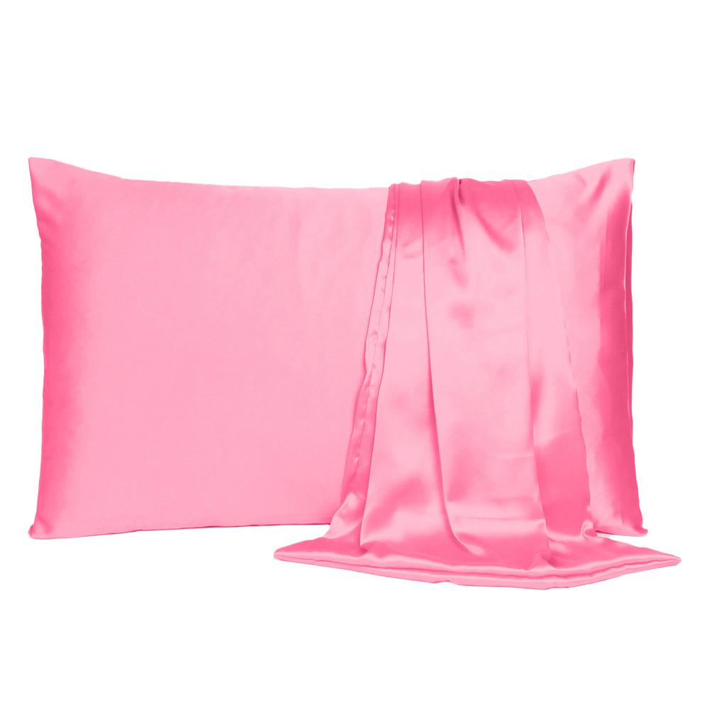 Pink Rose Dreamy Set of 2 Silky Satin King Pillowcases - 387847. Picture 2
