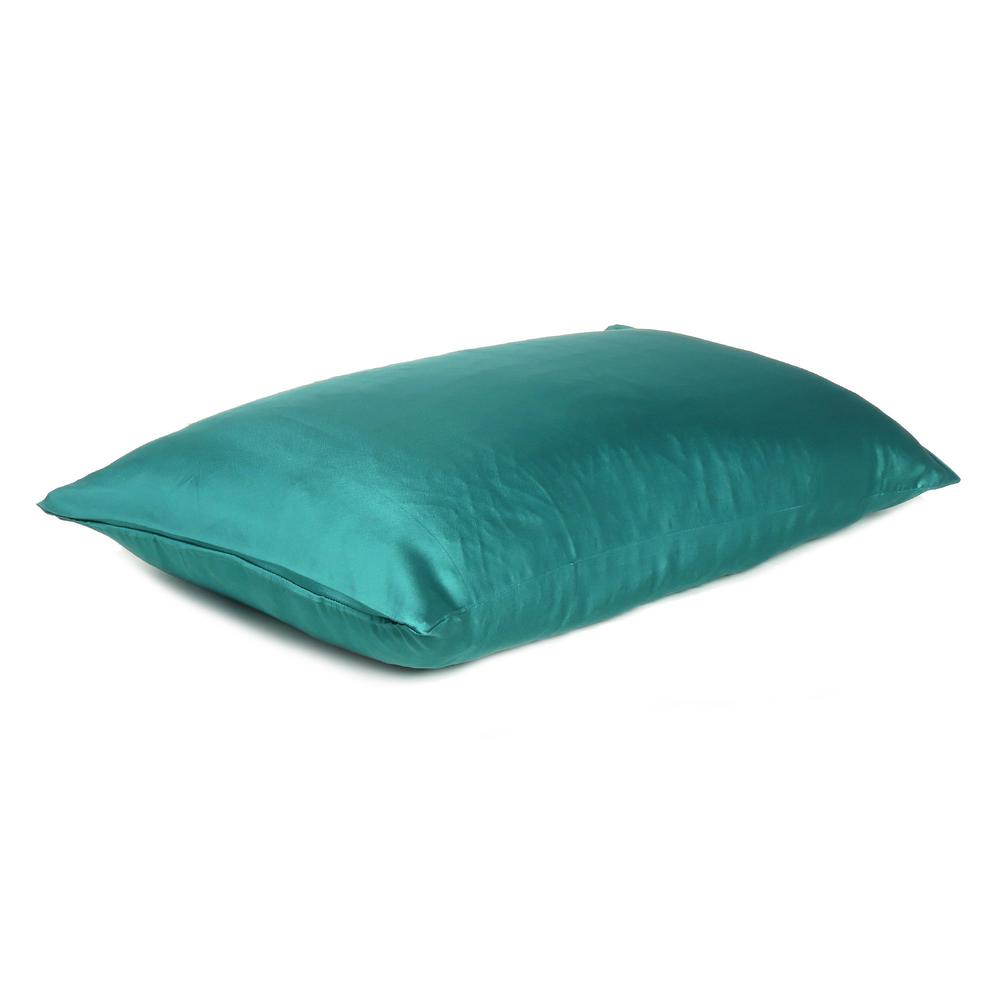 Teal Dreamy Set of 2 Silky Satin King Pillowcases - 387853. Picture 4