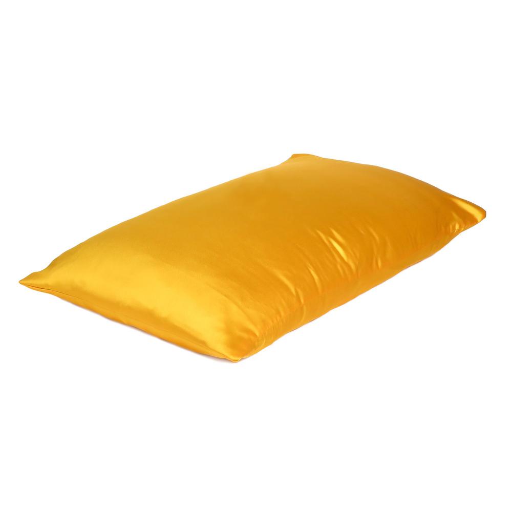 Goldenrod Dreamy Set of 2 Silky Satin King Pillowcases - 387855. Picture 4