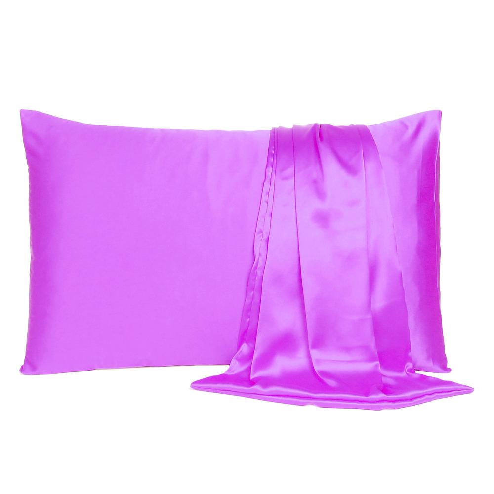 Violet Dreamy Set of 2 Silky Satin Standard Pillowcases - 387866. Picture 2