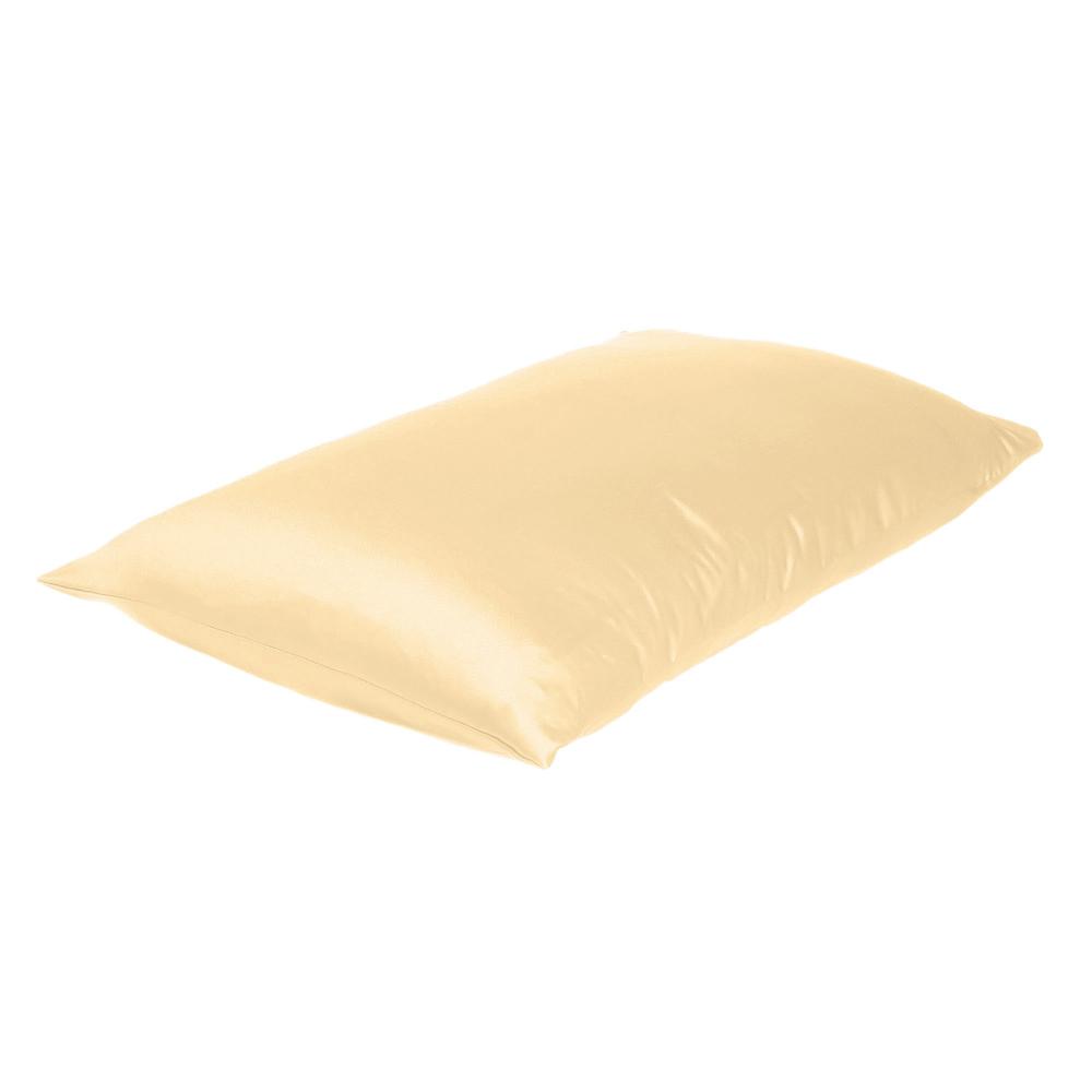 Pale Peach Dreamy Set of 2 Silky Satin Standard Pillowcases - 387873. Picture 4
