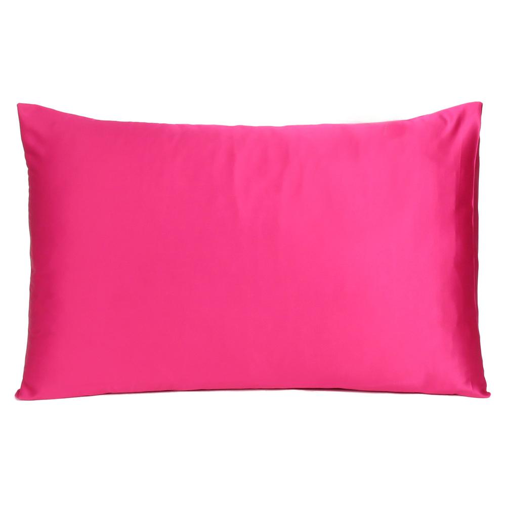 Fuchsia Dreamy Set of 2 Silky Satin Standard Pillowcases - 387876. Picture 3