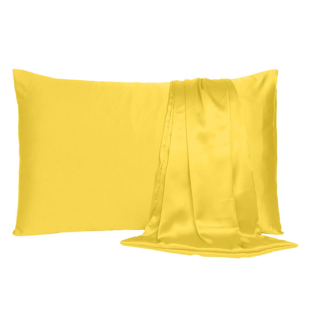 Lemon Dreamy Set of 2 Silky Satin Queen Pillowcases - 387896. Picture 2