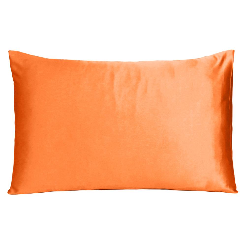 Orange Dreamy Set of 2 Silky Satin Queen Pillowcases - 387901. Picture 3