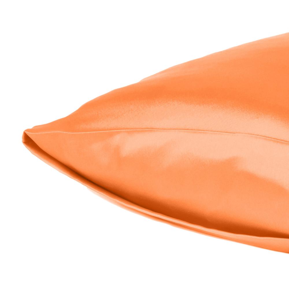 Orange Dreamy Set of 2 Silky Satin Queen Pillowcases - 387901. Picture 5