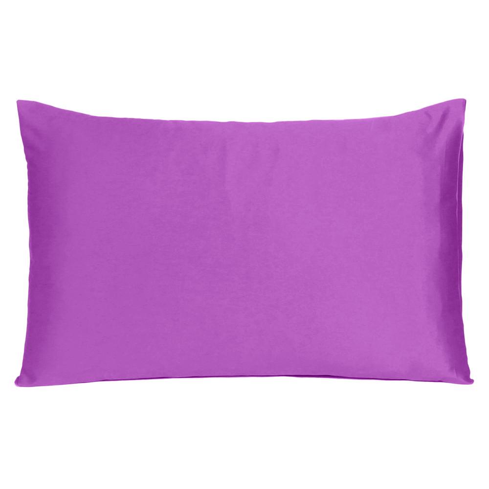 Purple Dreamy Set of 2 Silky Satin Queen Pillowcases - 387912. Picture 3