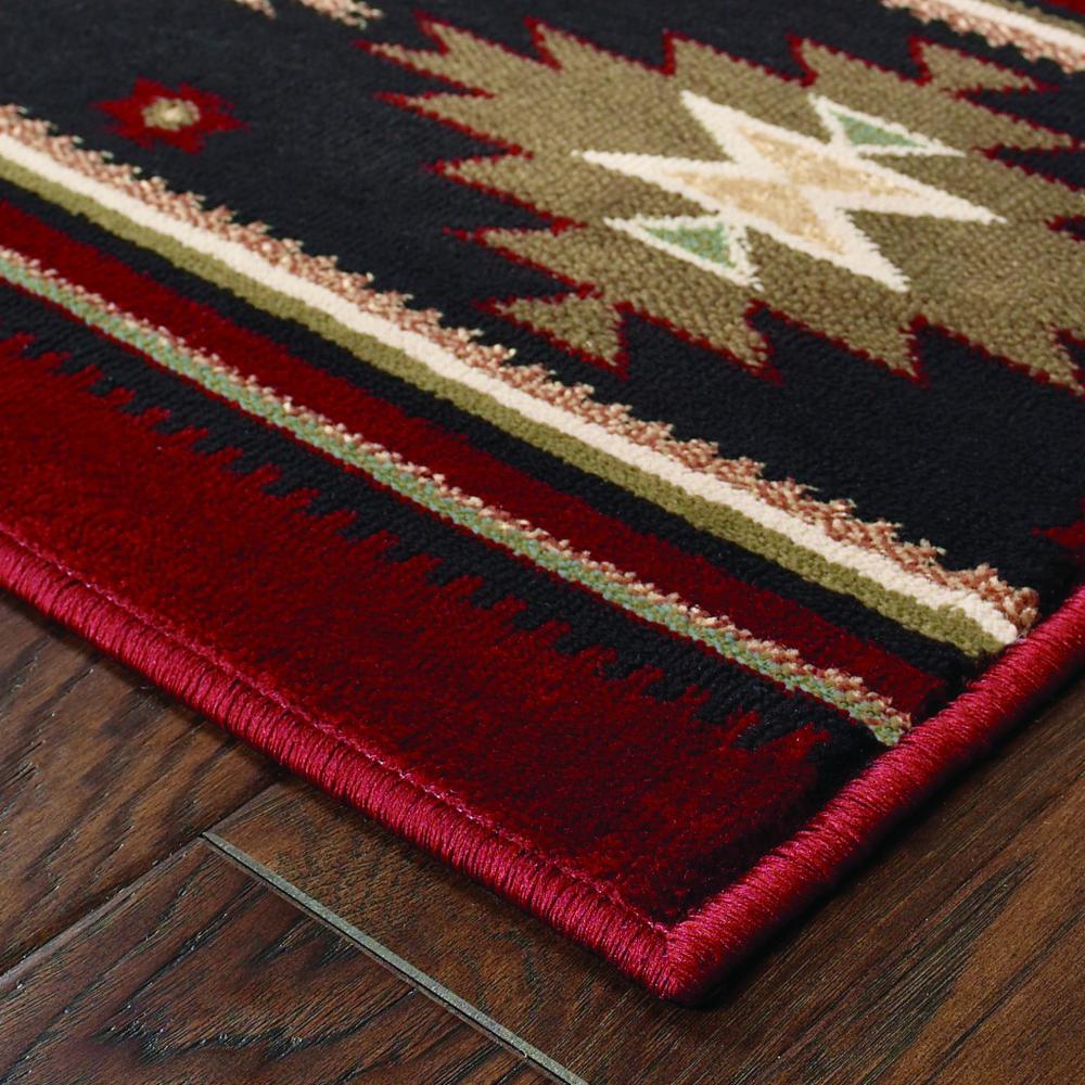 2’ x 3’ Red and Beige Ikat Pattern Scatter Rug - 387923. Picture 2