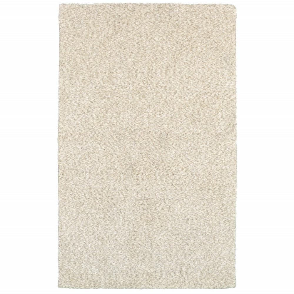 8’ x 11’ Modern Shag Ivory Indoor Area Rug - 387995. Picture 1