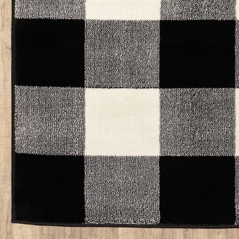 4’ x 6’ Monochromatic Gingham Pattern Indoor Area Rug - 388019. Picture 2