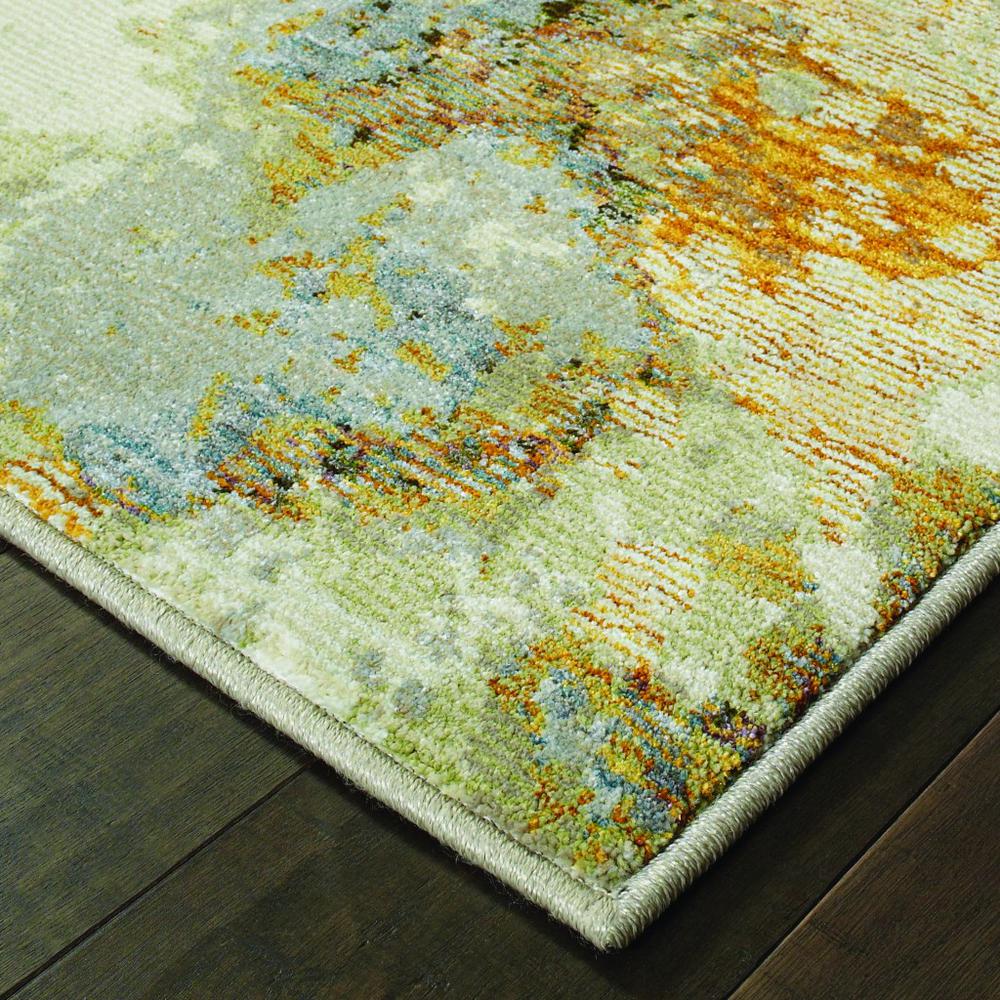 8’ x 11’ Modern Abstract Gold and Beige Indoor Area Rug - 388082. Picture 2