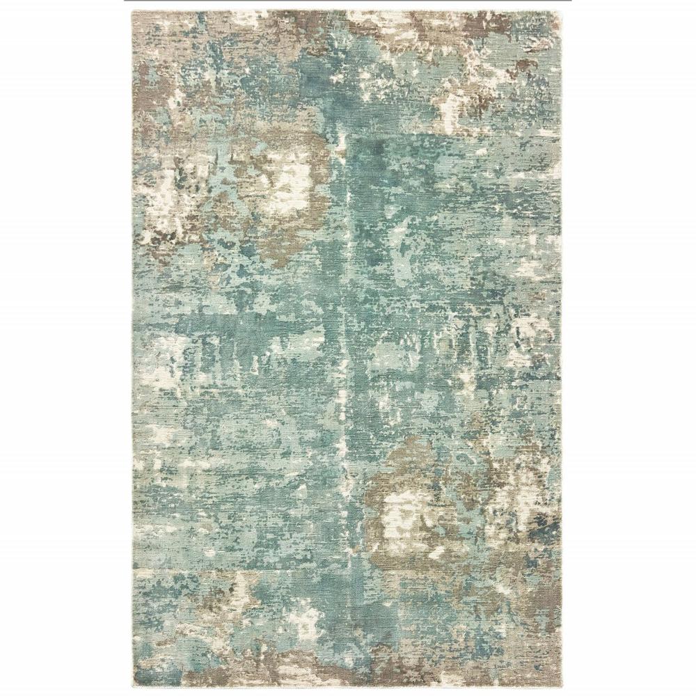 6’ x 9’ Blue and Gray Abstract Pattern Indoor Area Rug - 388085. Picture 1