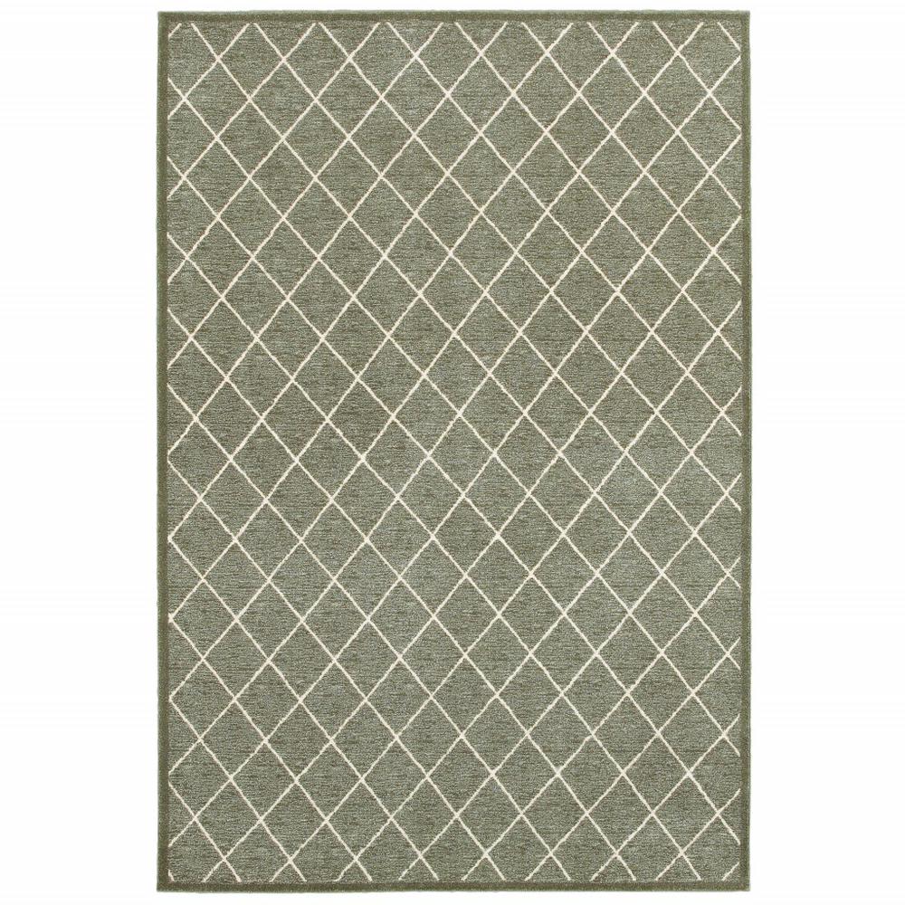 10’ x 13’ Gray and Ivory Diamond Indoor Area Rug - 388161. Picture 1