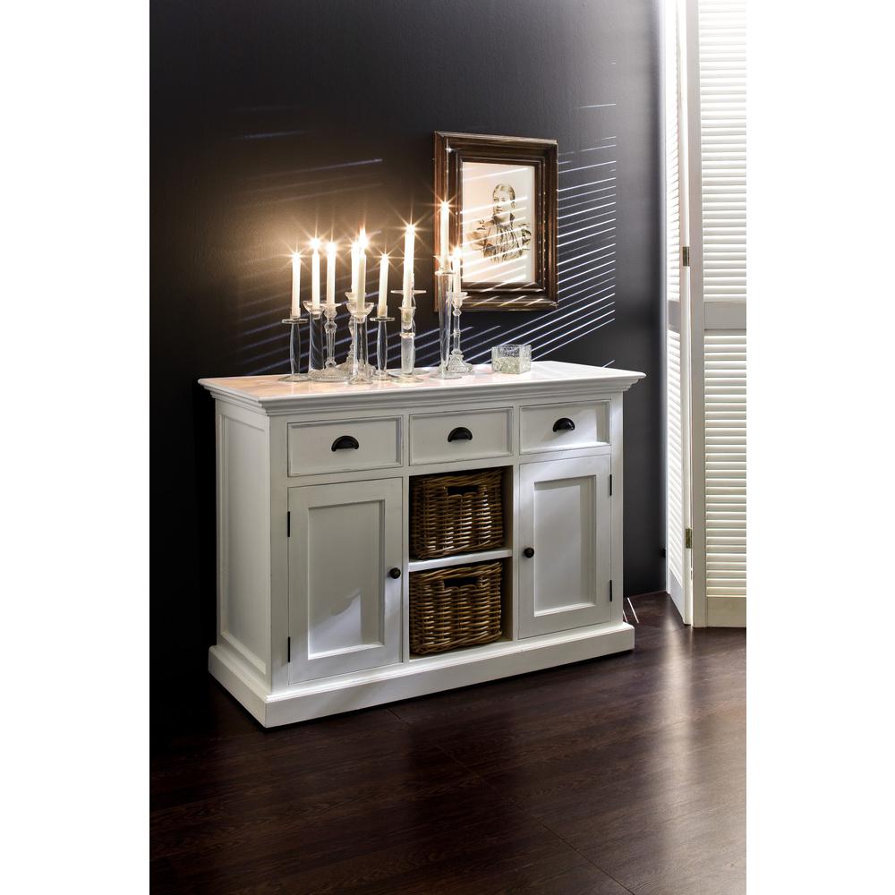 White Modern Farmhouse Large Accent Cabinet with Baskets - 388214. Picture 6