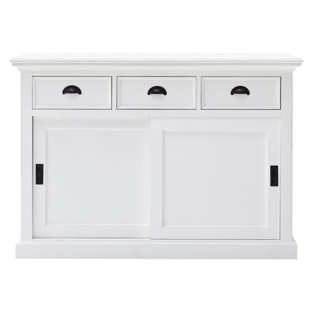 Modern Farmhouse White Buffet Server with Sliding Doors - 388215. Picture 1
