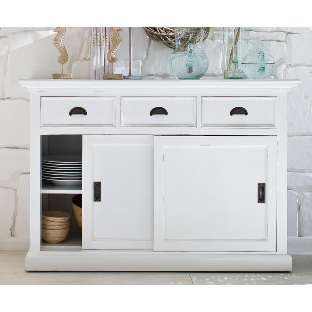 Modern Farmhouse White Buffet Server with Sliding Doors - 388215. Picture 5