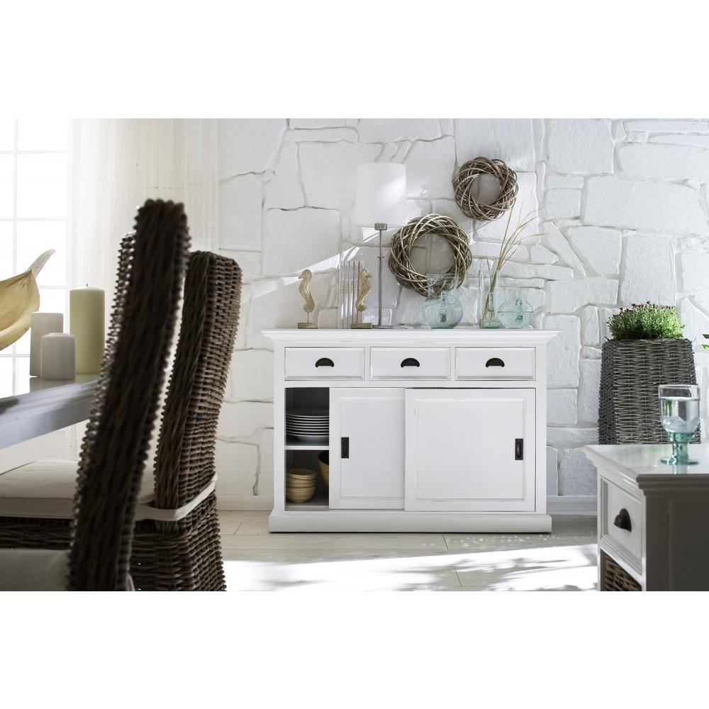 Modern Farmhouse White Buffet Server with Sliding Doors - 388215. Picture 6
