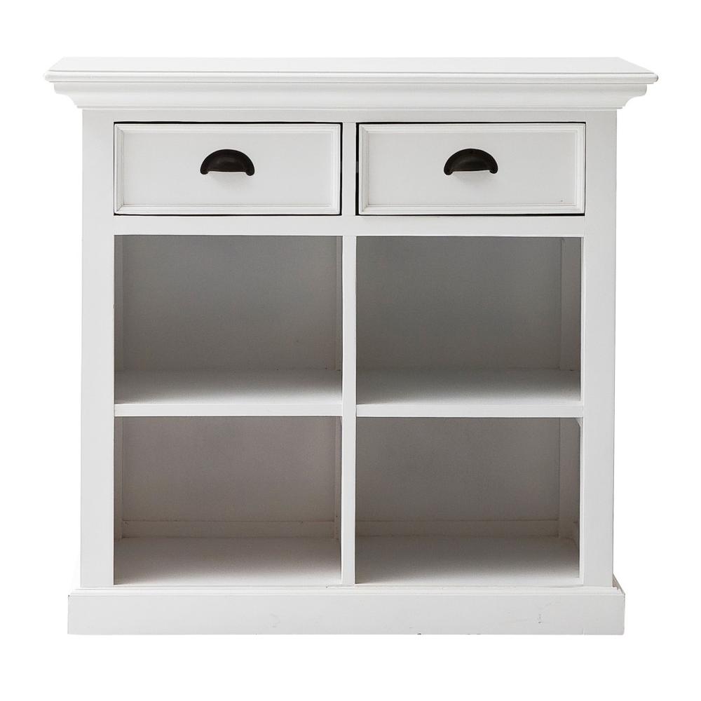 Modern Farmhouse White Medium Accent Cabinet with Baskets - 388218. Picture 1