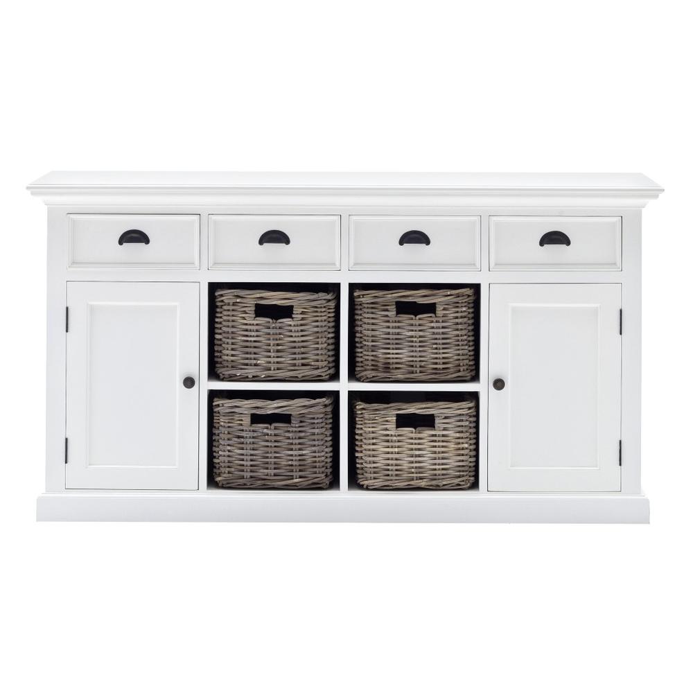 Modern Farmhouse White Buffet with Baskets - 388221. Picture 1