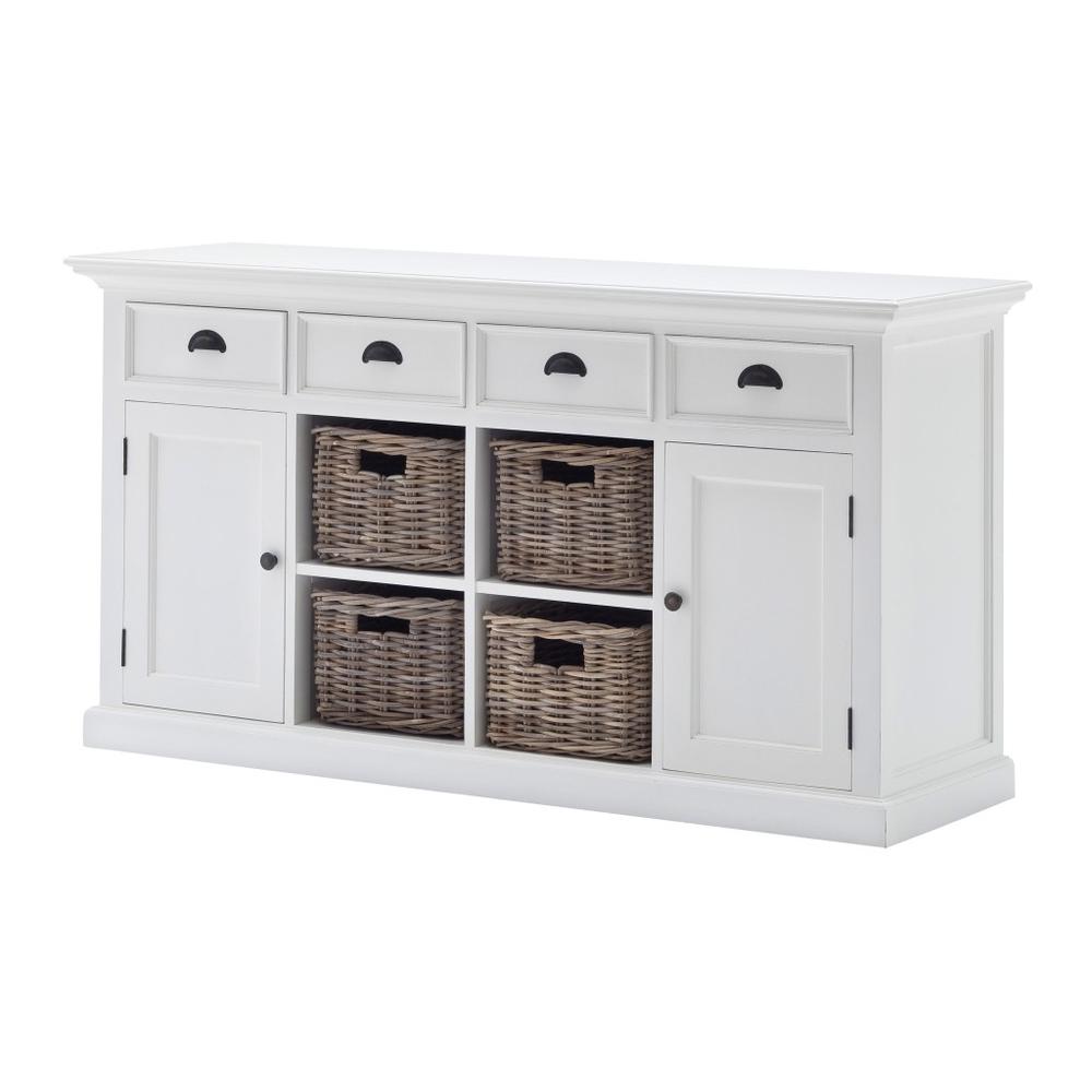 Modern Farmhouse White Buffet with Baskets - 388221. Picture 2