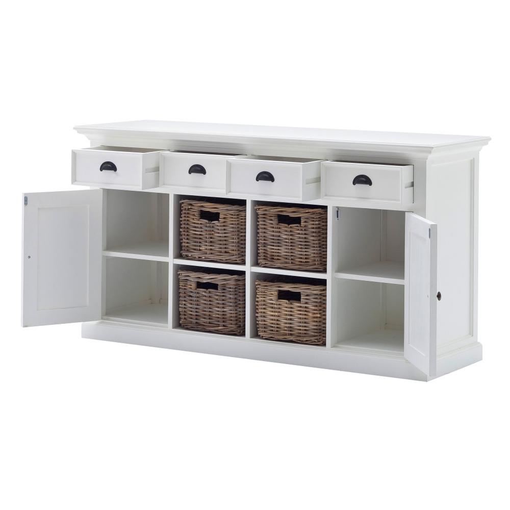 Modern Farmhouse White Buffet with Baskets - 388221. Picture 3