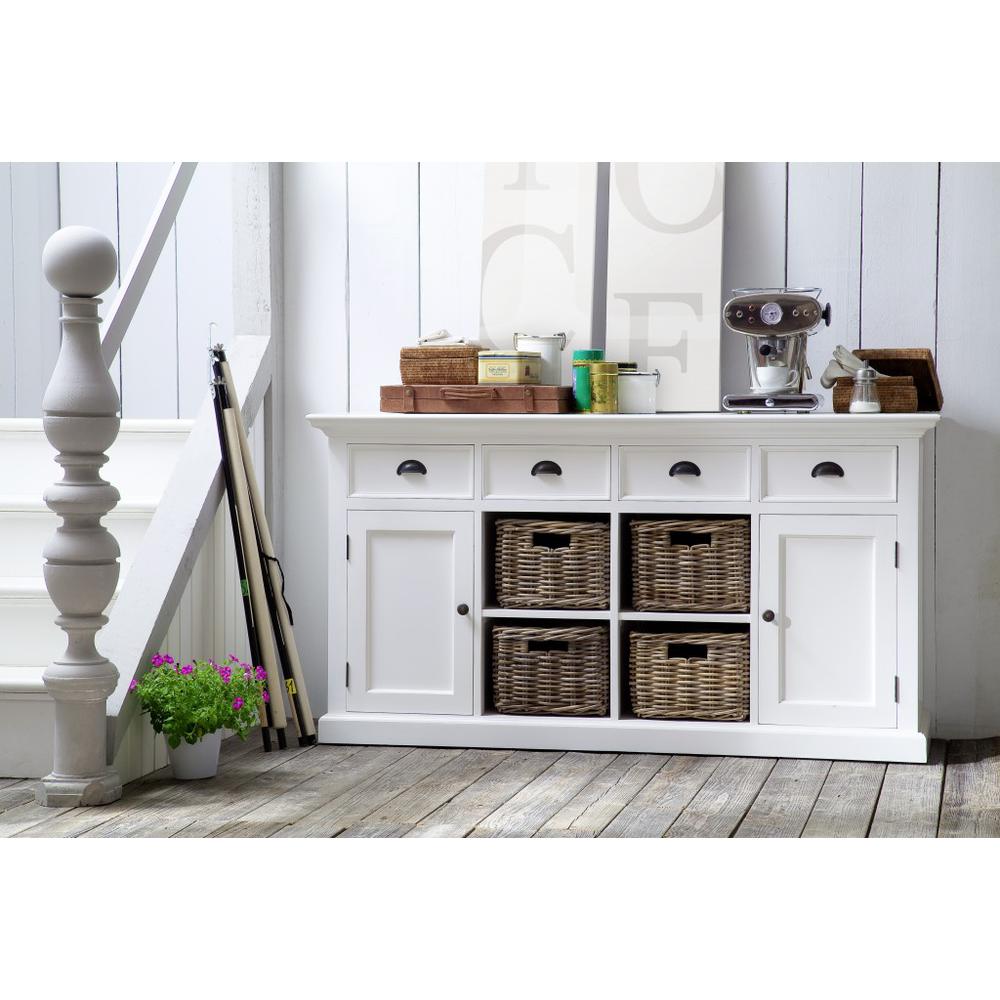 Modern Farmhouse White Buffet with Baskets - 388221. Picture 5