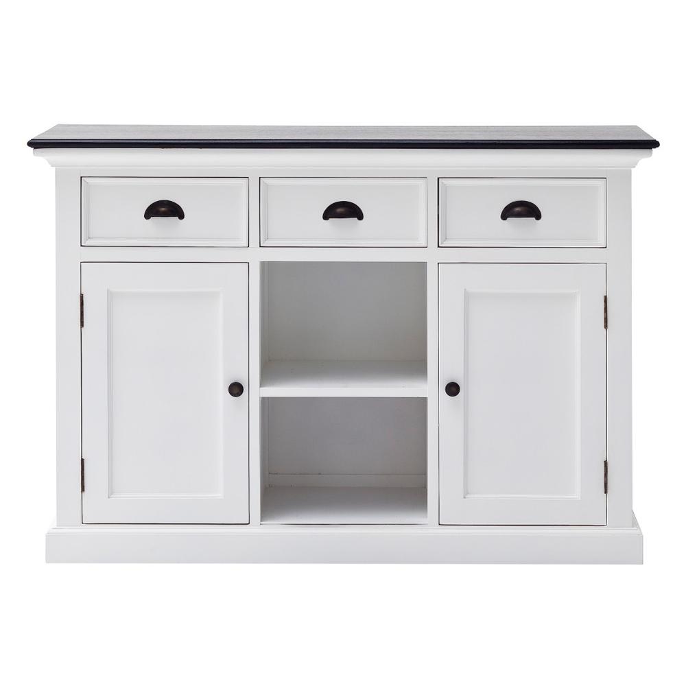 Modern Farmhouse Black and White Large Accent Cabinet - 388230. Picture 1