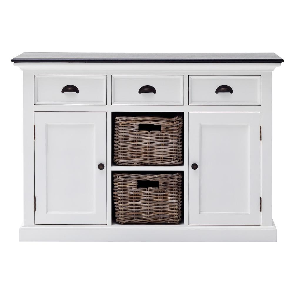 Modern Farmhouse Black and White Large Accent Cabinet - 388230. Picture 5