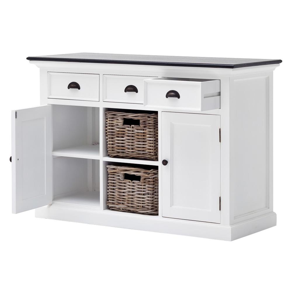 Modern Farmhouse Black and White Large Accent Cabinet - 388230. Picture 6