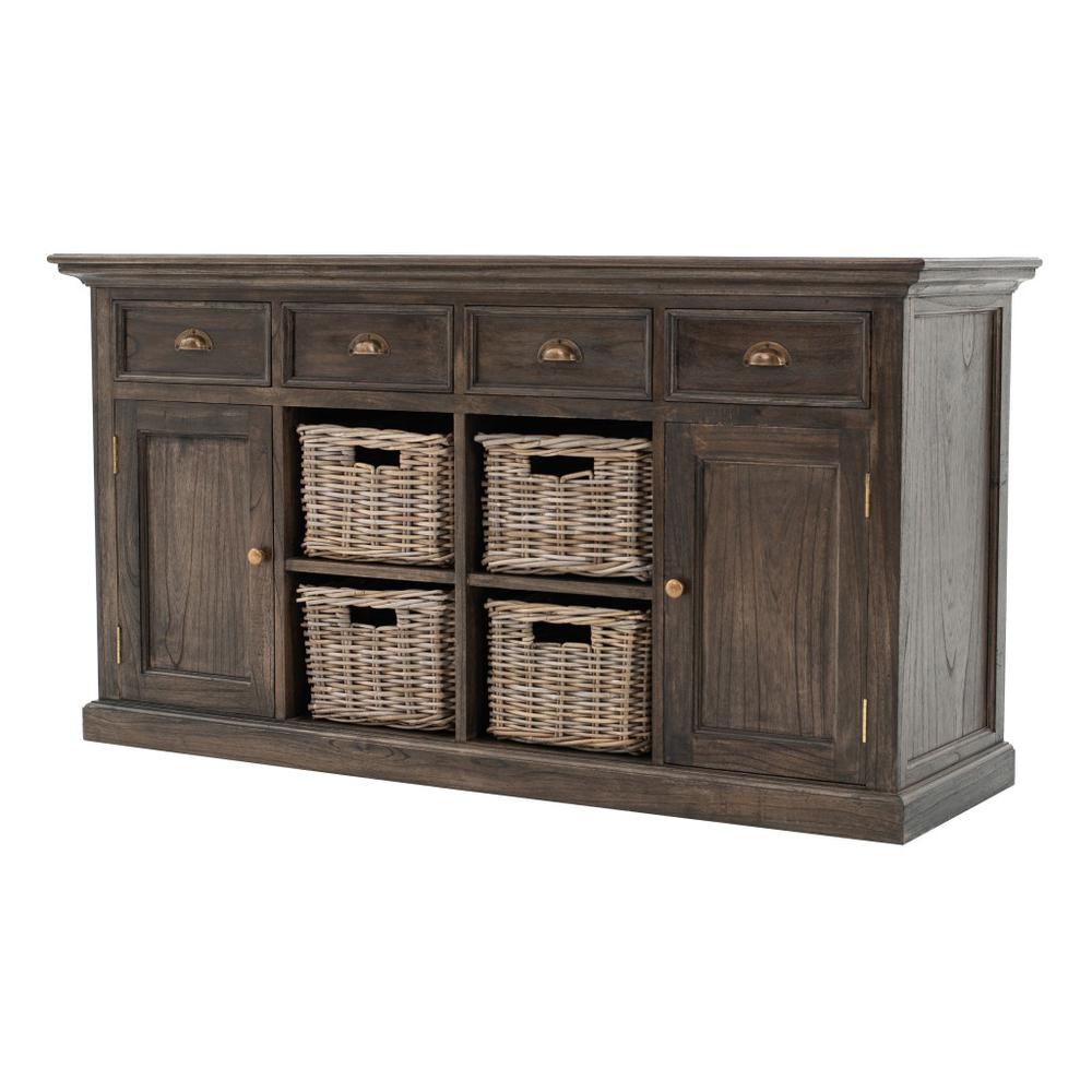 Modern Farmhouse Rustic Espresso Buffet with Baskets - 388235. Picture 2