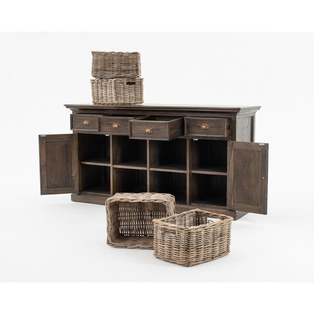 Modern Farmhouse Rustic Espresso Buffet with Baskets - 388235. Picture 3